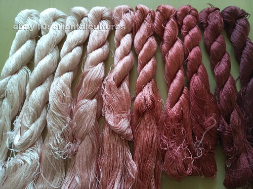 10bundles 100%real natural mulberry silk,hand-dyed embroidery silk floss/thread - Picture 12 of 12