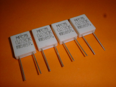 4x 0,03 Ohm / 5 Watt Metallband Widerstand MPC75