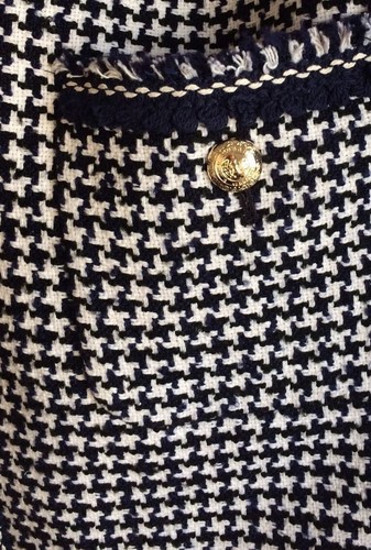 A675 ZARA BLAZER FRAYED HOUNDSTOOTH RAW EDGE FANTASY COAT JACKET LARGE - L - 第 7/12 張圖片