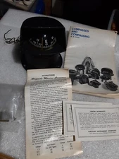 Vintage Airguide Marine Hooded Compass Model 90 Black Lighted