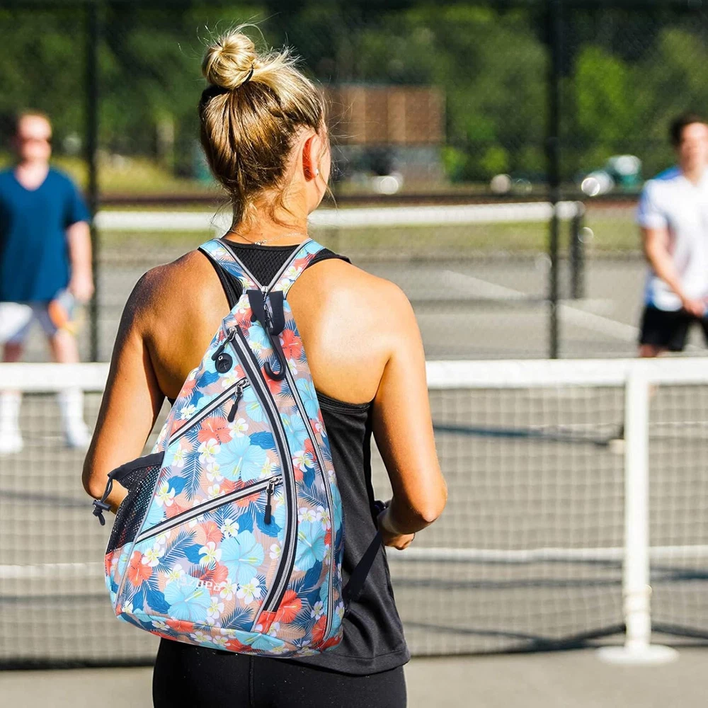 Pickleball Bag, Sport Pickleball Sling Bag for Women Man, Adjustable Pickleball