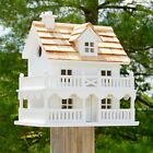 Novelty Cottage Bird House, White by Home Bazaar