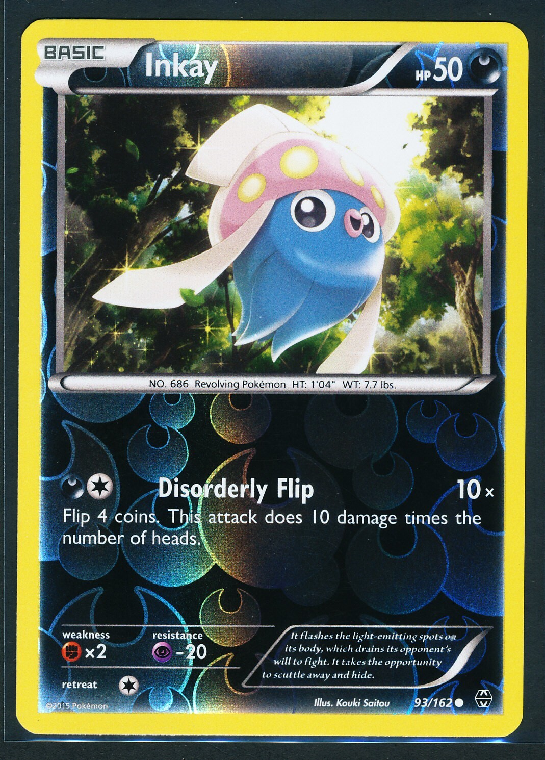 Inkay Reverse Holo 93/162 Pokémon 2015 XY Breakthrough - NM
