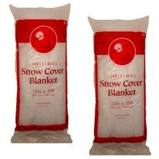 Christmas Snow Blanket 2 Pack, 15 in x 10 ft ea Thick White Fluffy Fake Snow
