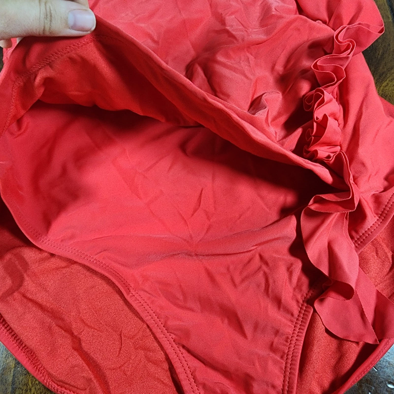 Rachel Roy Solid Ruffle Side One piece Swimsuit R… - image 4