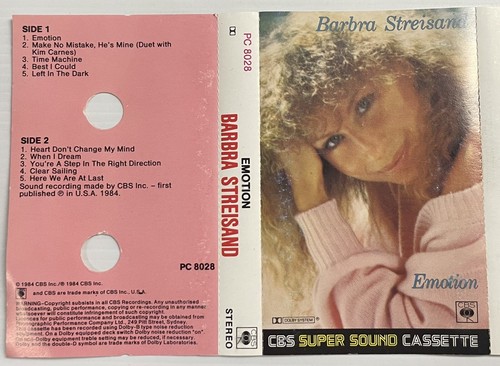 Barbra Streisand Emotion Music Cassette Tape PC 8028 CBS Records 1984 - Picture 22 of 24