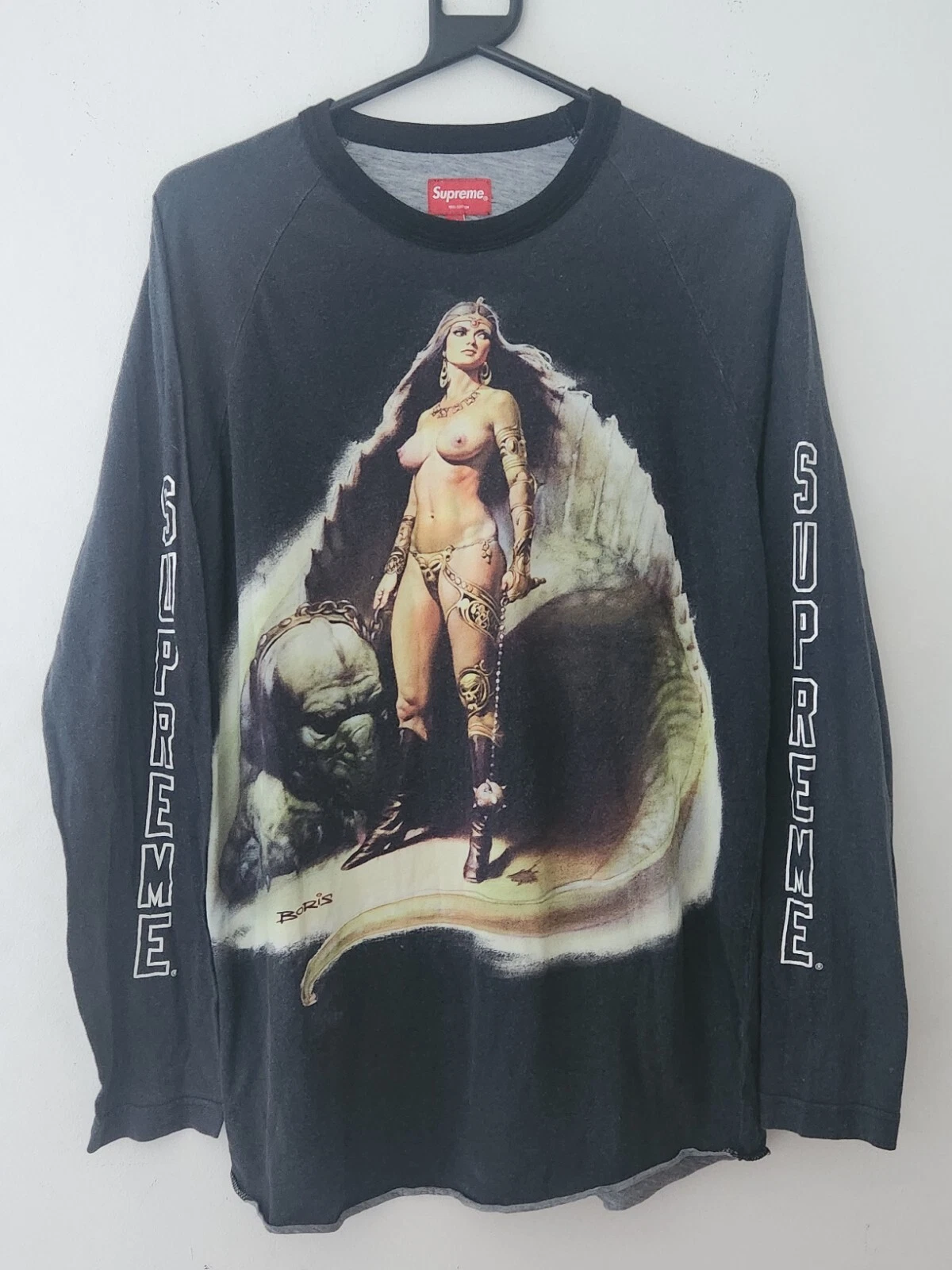 T shirt manches longues SS14 Supreme x Boris Amazon Raglan Top 2014 vintage rare