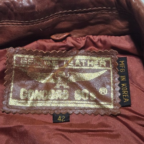 Concord 80s Brown Chestnut Real Leather Jacket Coat Adult Men’s Size 42 - Picture 3 of 8