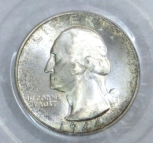 1944 S Washington Silver Quarter PCGS MS65 Nice Original Luster #H94A - Foto 2 di 4