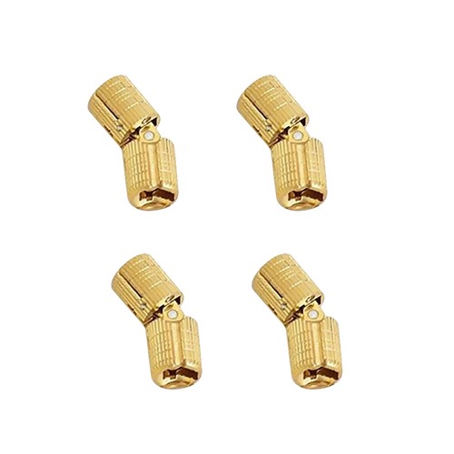 4Pcs 180 Degree Brass Invisible Cabinet Hidden Barrel Hinge Concealed Worktop - Picture 4 of 20