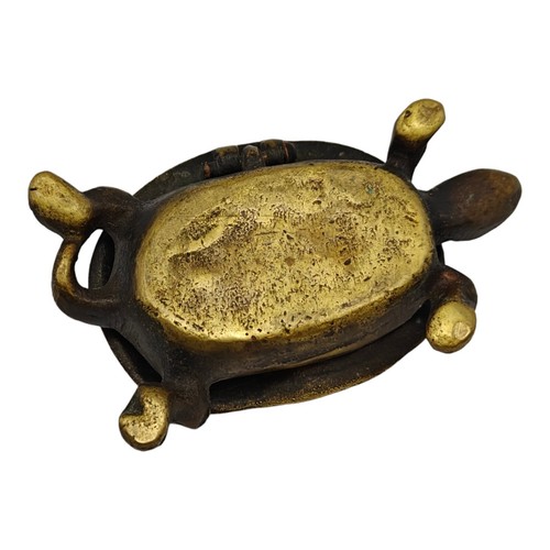 Vintage Messing Schildkröte mit Klappdeckel Schmuckkästchen Aschenbecher - Bild 10 von 11