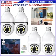 4X 1080P E27 Light Bulb Security Camera 2.4GWifi Smart Home Wireless 360°