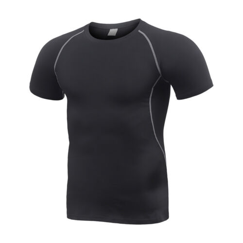 Quick-Dry Running Tops Men Breathable Fitness Shirts with Elastic Sport T-Shirts - Picture 28 of 29