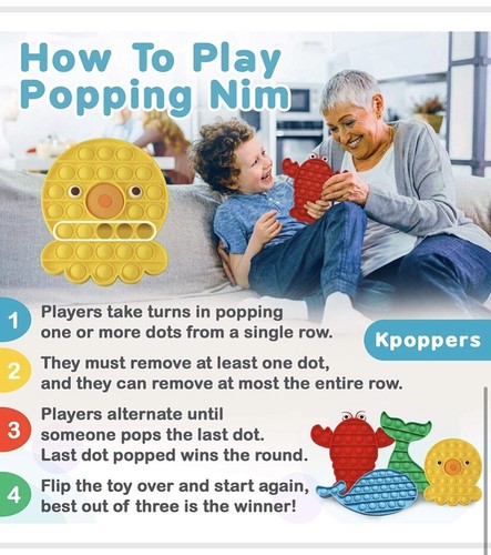 4 pc Sea Theme Fidget Popper Sensory Toy Set - Bild 5 von 6