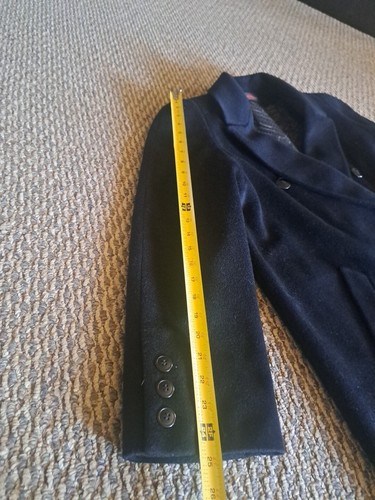 ALORNA, Super Fina Forstmann, Women's Wool Long Coat Black See Pics For Size - Picture 12 of 14
