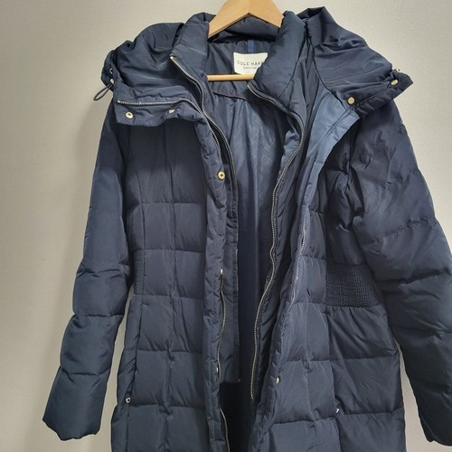 Cappotto lungo blu navy piumino donna firmato Cole Haan taglia XL LEGGI - Foto 6 di 9