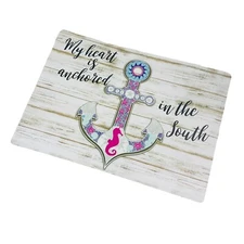 My Heart is Anchored in the South Nautical Seahorse Vinyl Placemats Set of 4