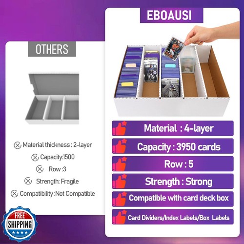 EBOAUSI Storage Box 5 Row - Monster Box Holds 3950-Count Cards for Organizati - Picture 5 of 5