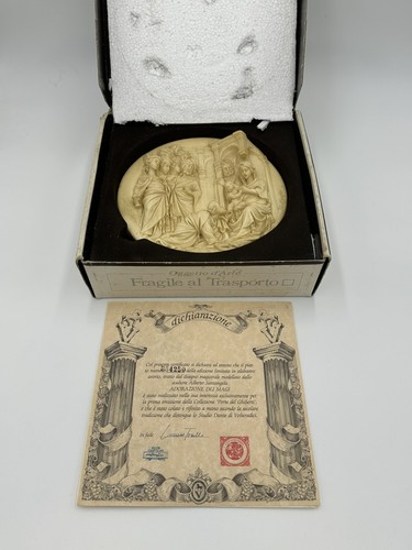 Adoration of the Magi, Alberto Santangela 1983 Alabaster Collector Plate Bradex - Picture 15 of 15