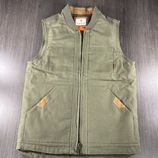 LEGENDARY WHITETAILS Pockets Canvas Mens Small Lined Hunting Green Vest Rugged