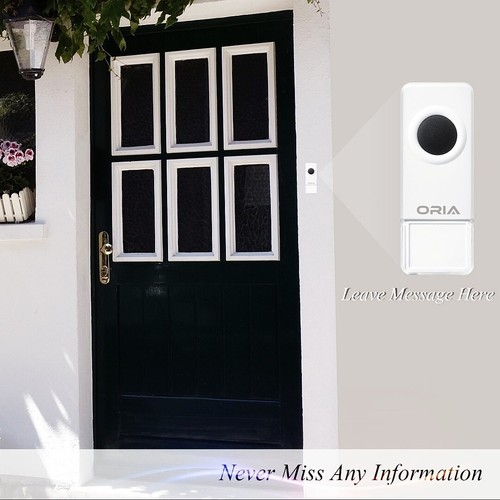 New ORIA Wireless Door Bell Waterproof 900 Feet 52 Chimes Cordless UK Plug - Picture 7 of 7