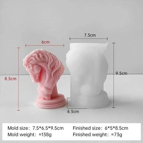 Silicone Candle Mold Horse Shape 3D Large Soap Mold Handmade Craft Decoration - Picture 2 of 6