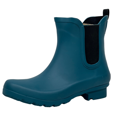 Bota de lluvia para mujer Roma estilo Chelsea verde azulado talla US 6 - Imagen 1 de 8