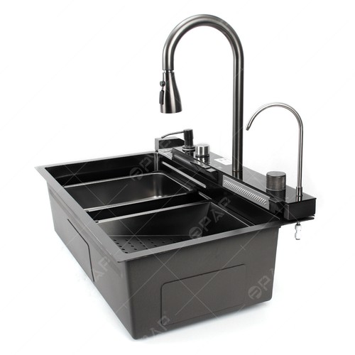 Waterfall Sink Kitchen Sink & Cup Washer & Rainwater Rinser and pullout 360 Tap - Picture 11 of 17