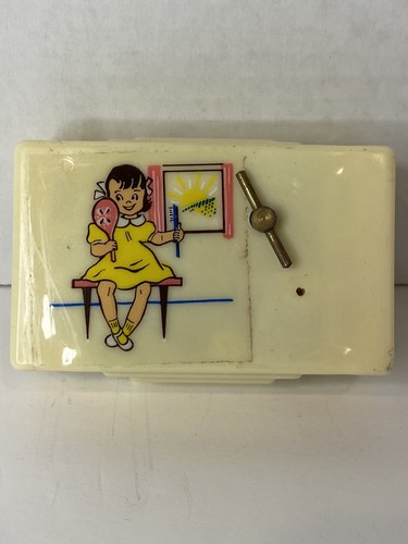 Celluloid Marco Music Crafts Windup Music Box Farmer In Dell Vintage MCM