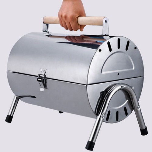 BBQ Grill Stainless Steel Hibachi Charcoal Camping Barbecue Smoker - Picture 13 of 22