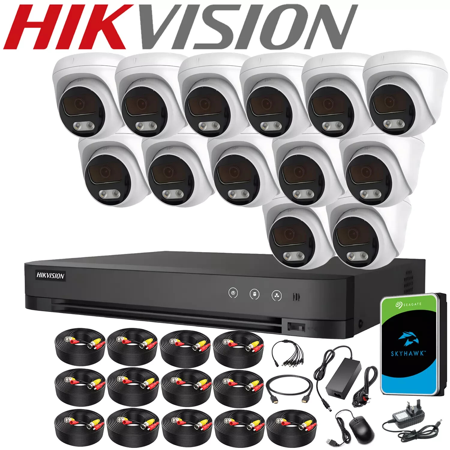 HIKVISION 8MP CCTV CAMERA 4K COLORVU DVR SYSTEM AUDIO MIC OUTDOOR NIGHT VISION