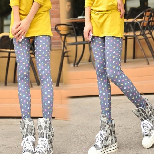 Women′s Sexy Skinny Girl Leggings Cotton Stretchy Slim Pencil Dot Pants - Picture 5 of 5