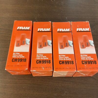 Fram Oil Filters, CH9918, Pack Of 4, New In Box, Free Shipping
