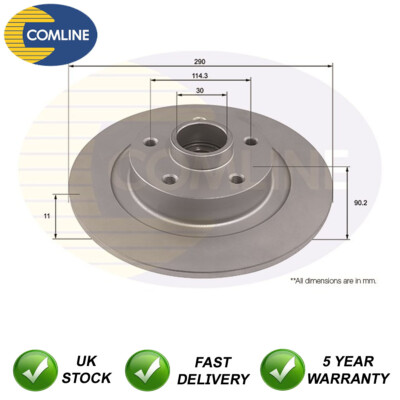 Brake Disc Rear Comline Fits Renault Espace 2015- 1.6 dCi 432027306R