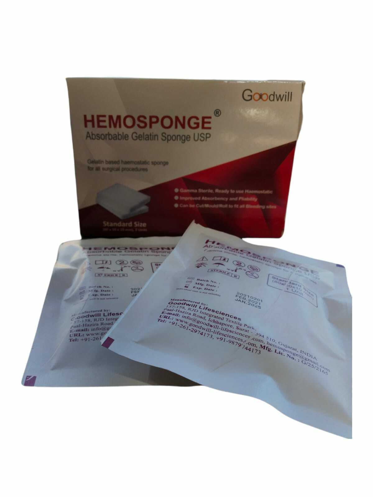 10 x Hemosponge Absorbable Gelatin Usp Sterile Sponge 2 Units