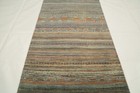3x5 Feet Gabbeh Gray Afghan Hand Made Striped Lori Baft Wool Rug