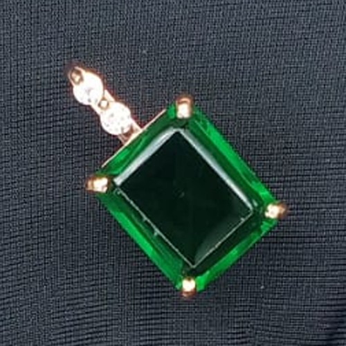 5.20ct Emerald Cut Natural Emerald Diamond Solid 14K Rose Gold Pendant No Chain - Picture 12 of 19