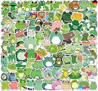 100 StüCk Frosch Aufkleber Pack Frog Sticker Set Wasserdichte Vinyl Sticker FüR