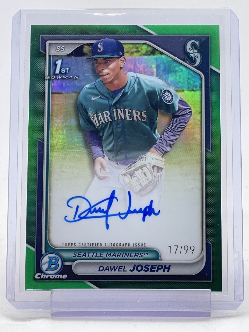 DAWEL JOSEPH 2024 BOWMAN CHROME 1ST AUTOGRAPH GREEN REFRACTOR AUTO /99 Q0190
