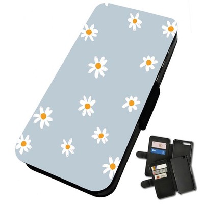 Bedruckte Gummi Flip Handy Hülle iPhone - Blumenmuster - süßes Geschenk Gänseblümchen V2