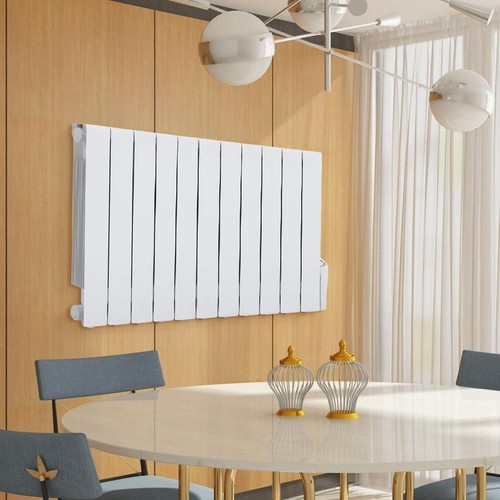 Oil Filled Electric Radiator Thermostatic 11 FINS Panels Wall Mount Heater 1800W
