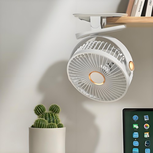5 Speeds USB 1200mAh Rechargeable Portable Mini Fan Cooling Fan Clip On Desk Fan - Bild 3 von 12
