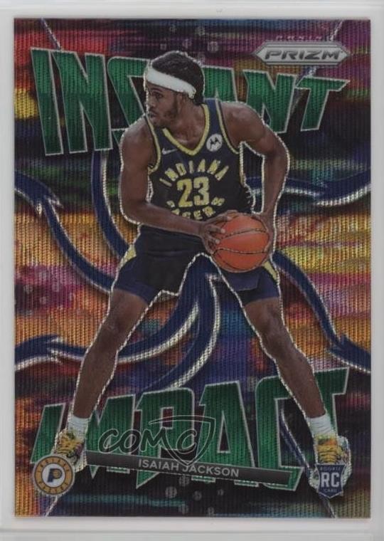 2021-22 Panini Prizm Instant Impact Green Wave Isaiah Jackson #9 Rookie RC 0nr3
