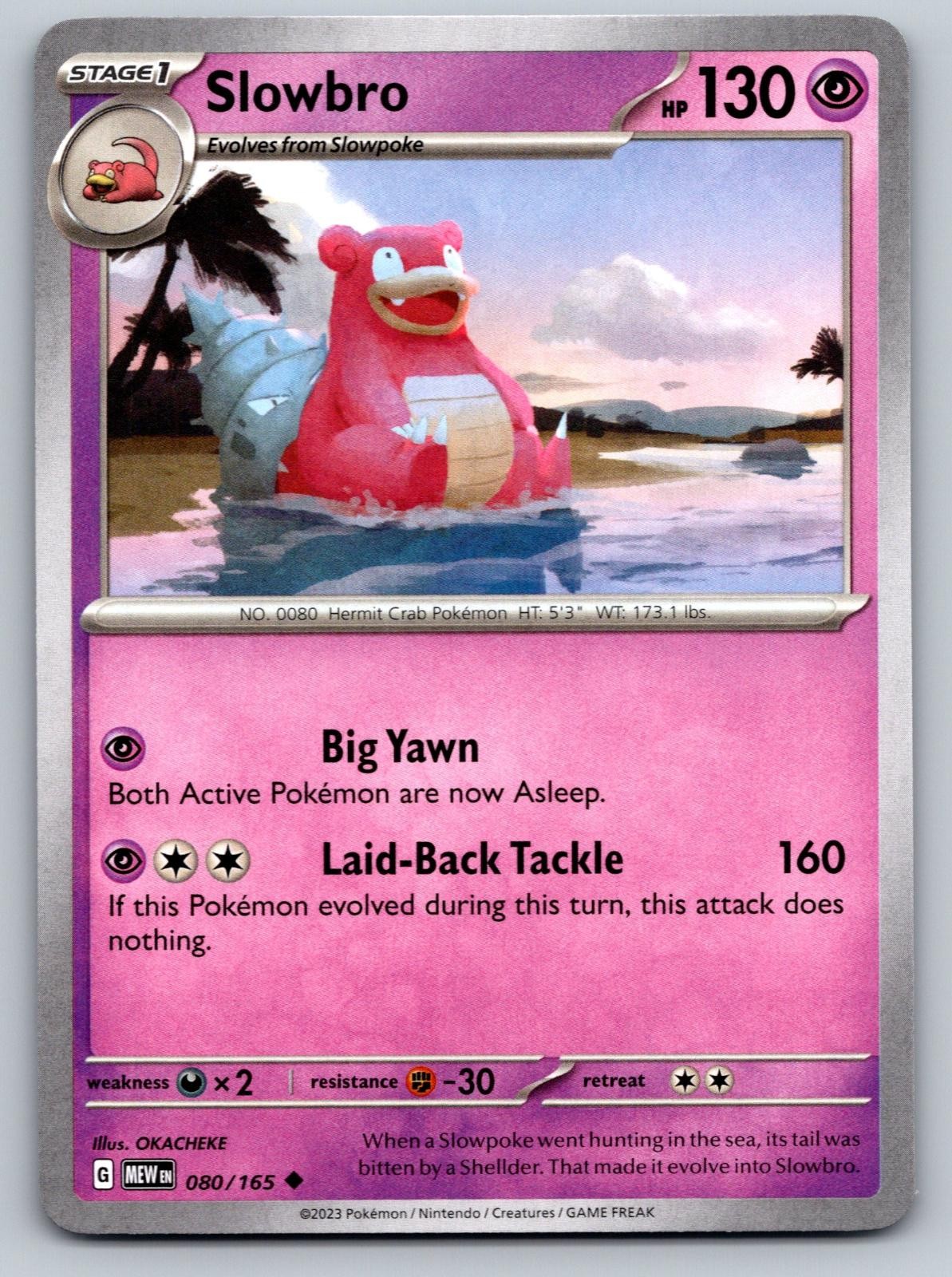 Slowbro 080/165 Uncommon 151 Pokemon Near Mint