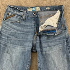 Ariat Rebar M2 Jeans Mens 32x32 Blue Light Wash Traditional Relaxed Boot Cut Leg
