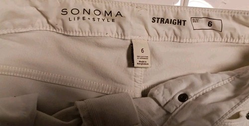 Sonoma Life + Style Modern Fit Corduroy Pants Ivory Women’s Size 6 very good - Picture 7 of 8