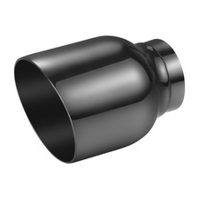 Double Wall Exhaust Tips Black Chrome 2.5 Inlet Muffler Tip With Never Fadin...