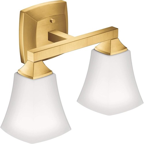 Brushed Gold Vanity Light Fixture Glass Globes Quick Install Contemporary Design - Picture 2 of 6