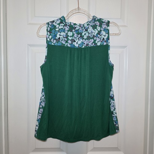 Market & Spruce geblümte grüne ärmellose Bluse Gr. M - Bild 5 von 9