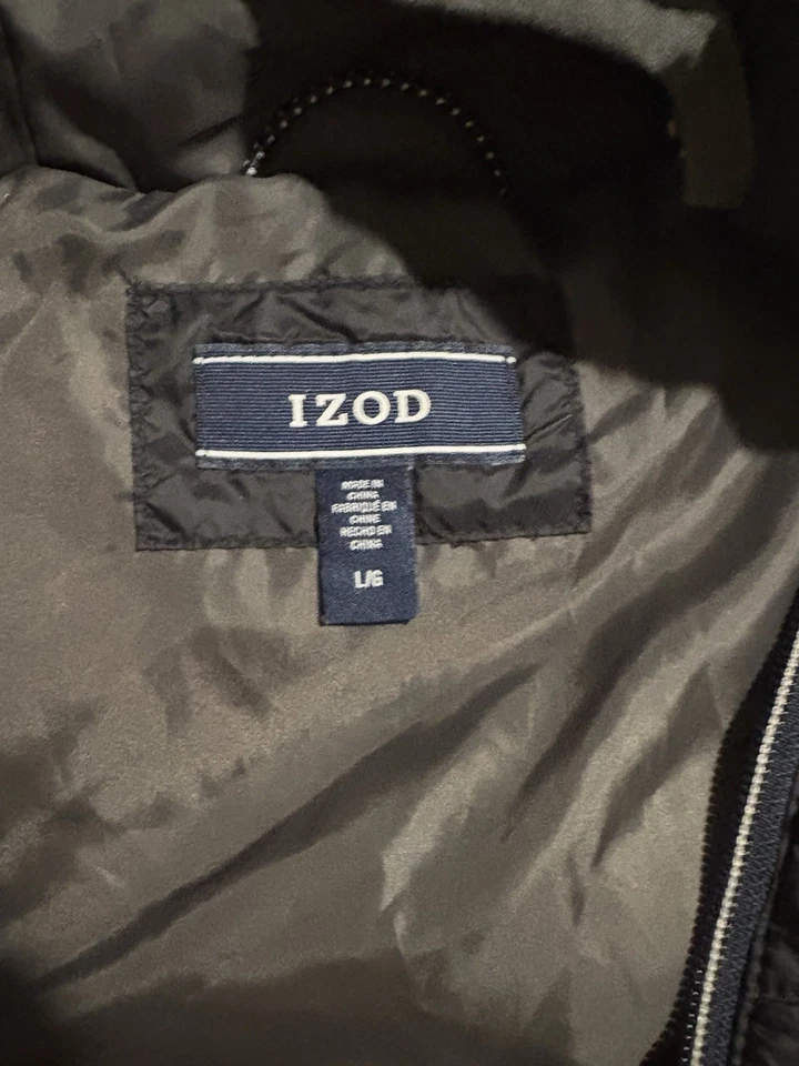 IZOD Chaqueta acolchada con capucha acolchada nueva, grande, negro carbón, IZ3911 Foto 3 de 4